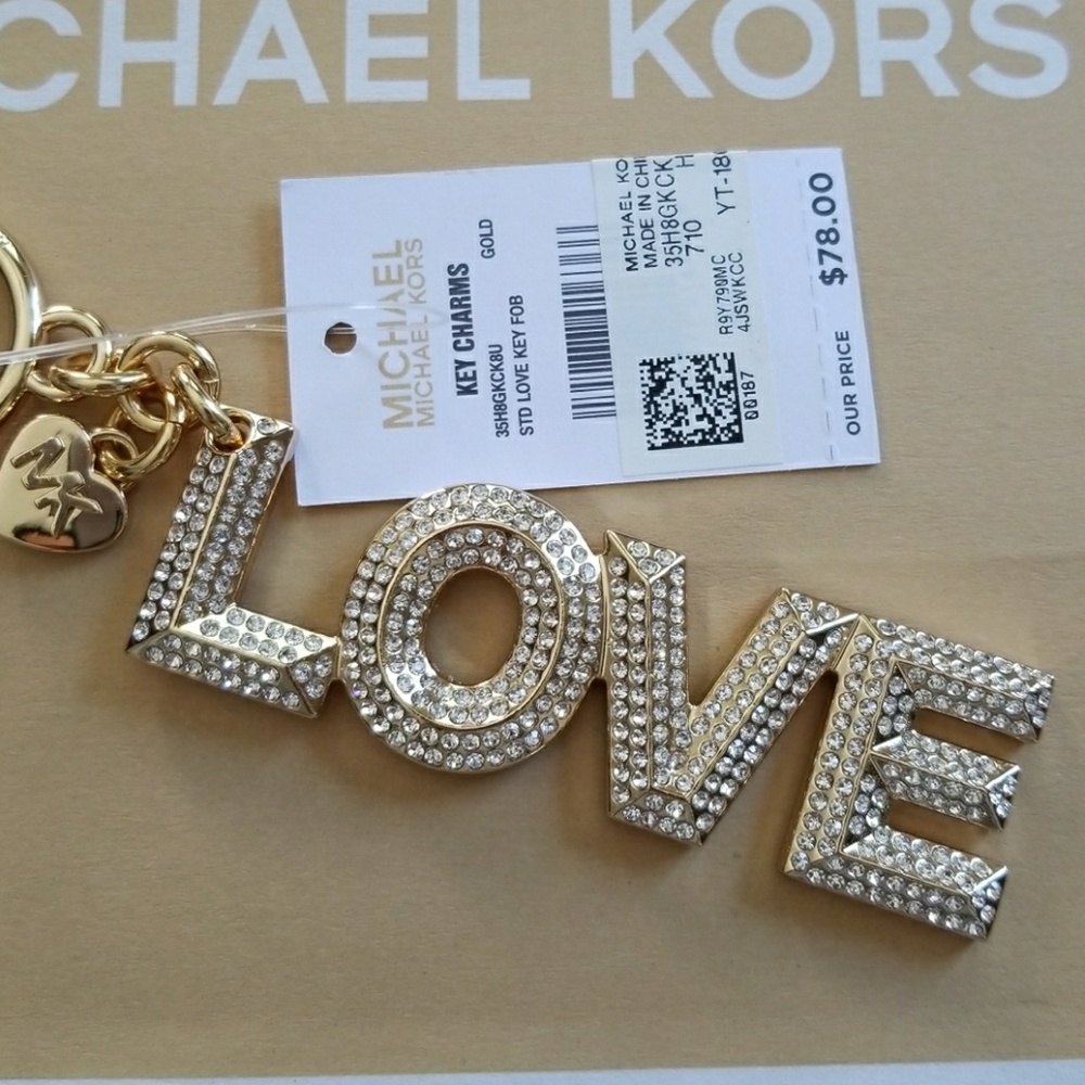 Michael Kors LOVE Key Charm Chain Gold tone - Picture 2 of 4
